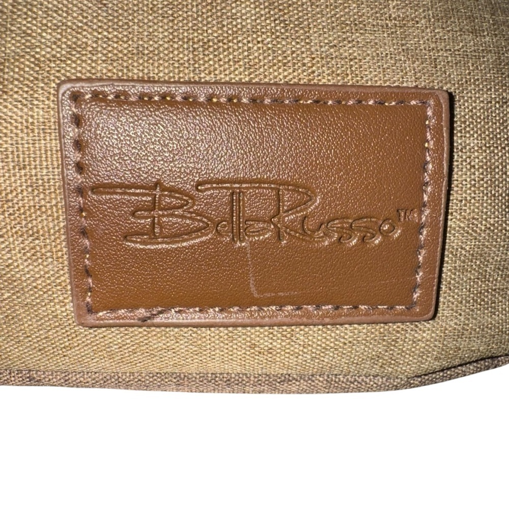 📌BellRuso Tan Canvas Toiletry Dopp Kit Travel Zip Pouch 10x5 - Picture 2 of 5